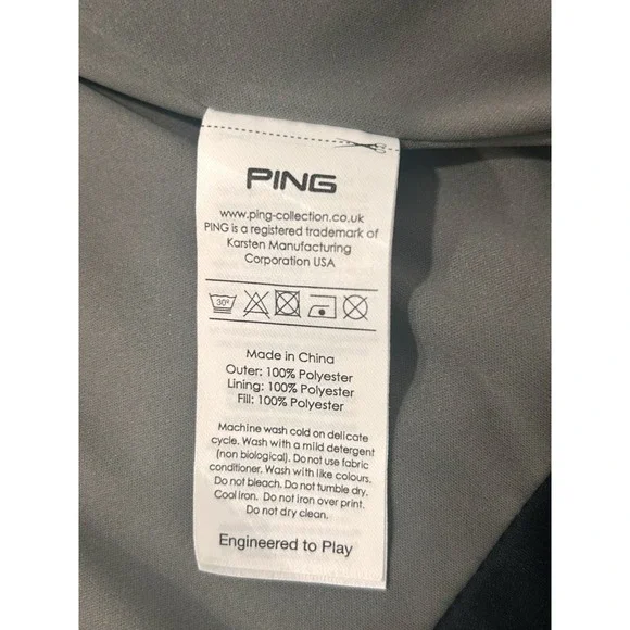 Ping Lg Norse Primaloft Zoned Black Full Zip Golf Jacket Wtr Resist Thermal FLAW - Picture 15 of 16